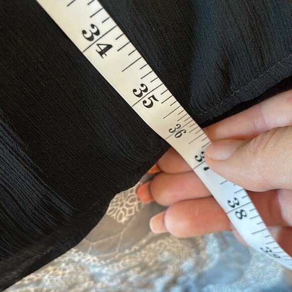 MERONA Black Sheer Lined Sheath Style Flutter Sleeve Dress Size Medium - Picture 7 of 8